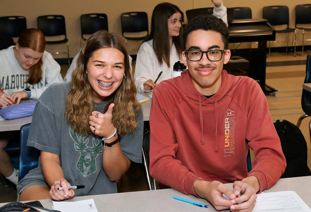 two students in class